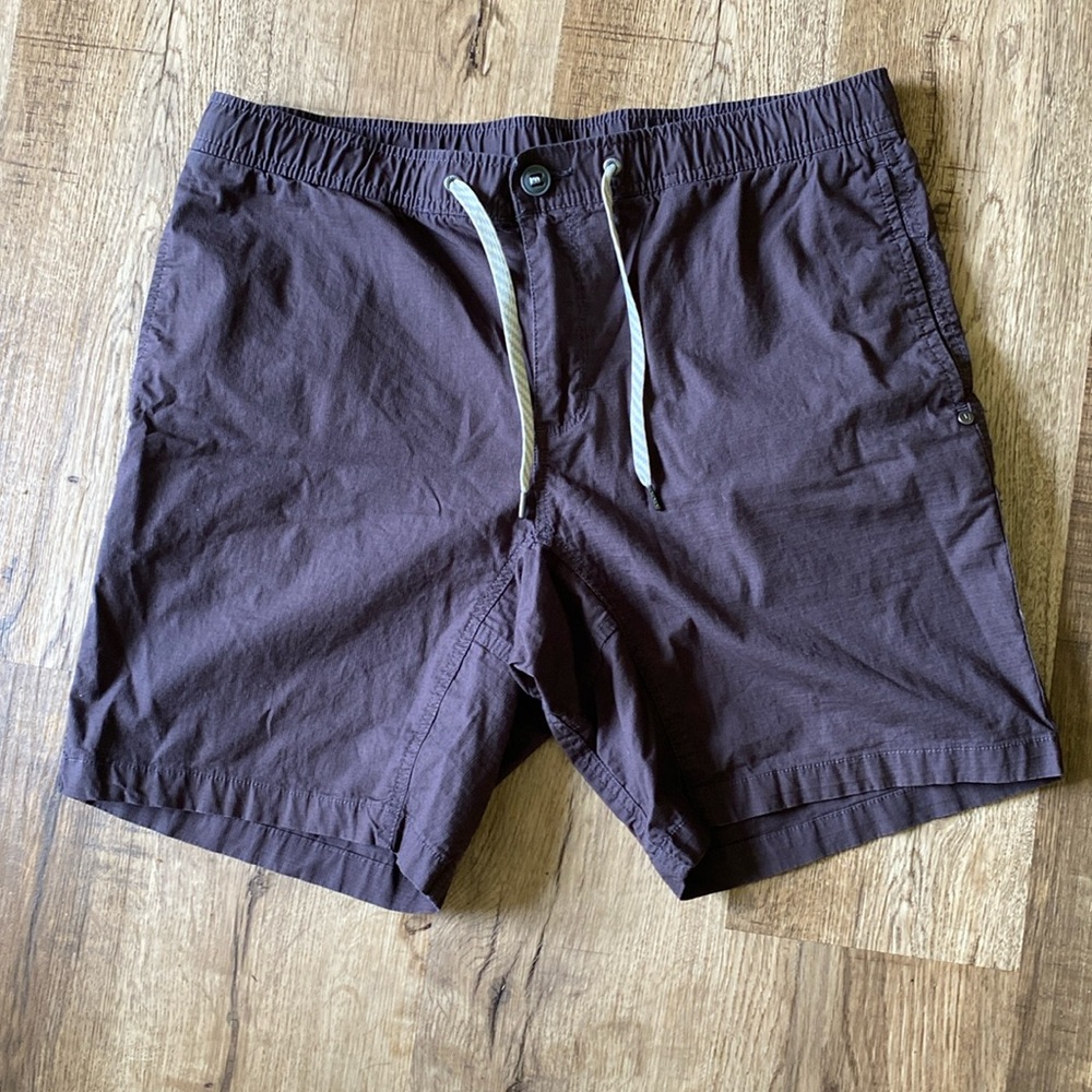 Vuori Athletic Shorts in Brown and Purple